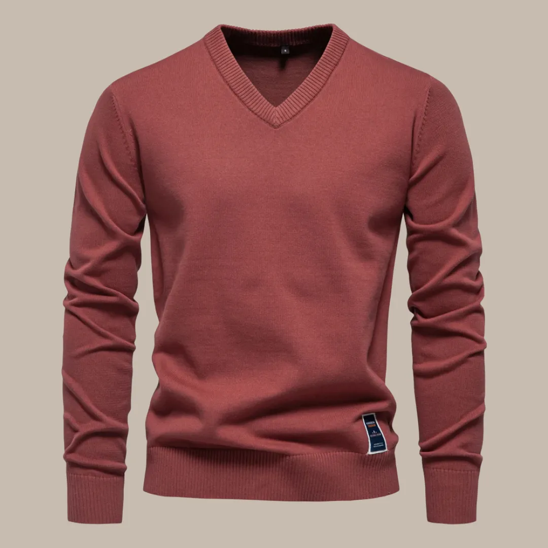 Solid Cotton Pullover Sweaters