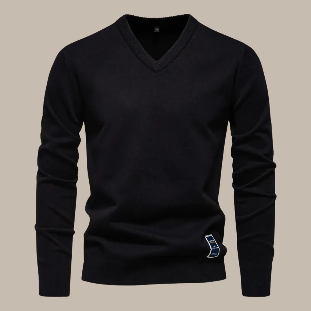 Solid Cotton Pullover Sweaters