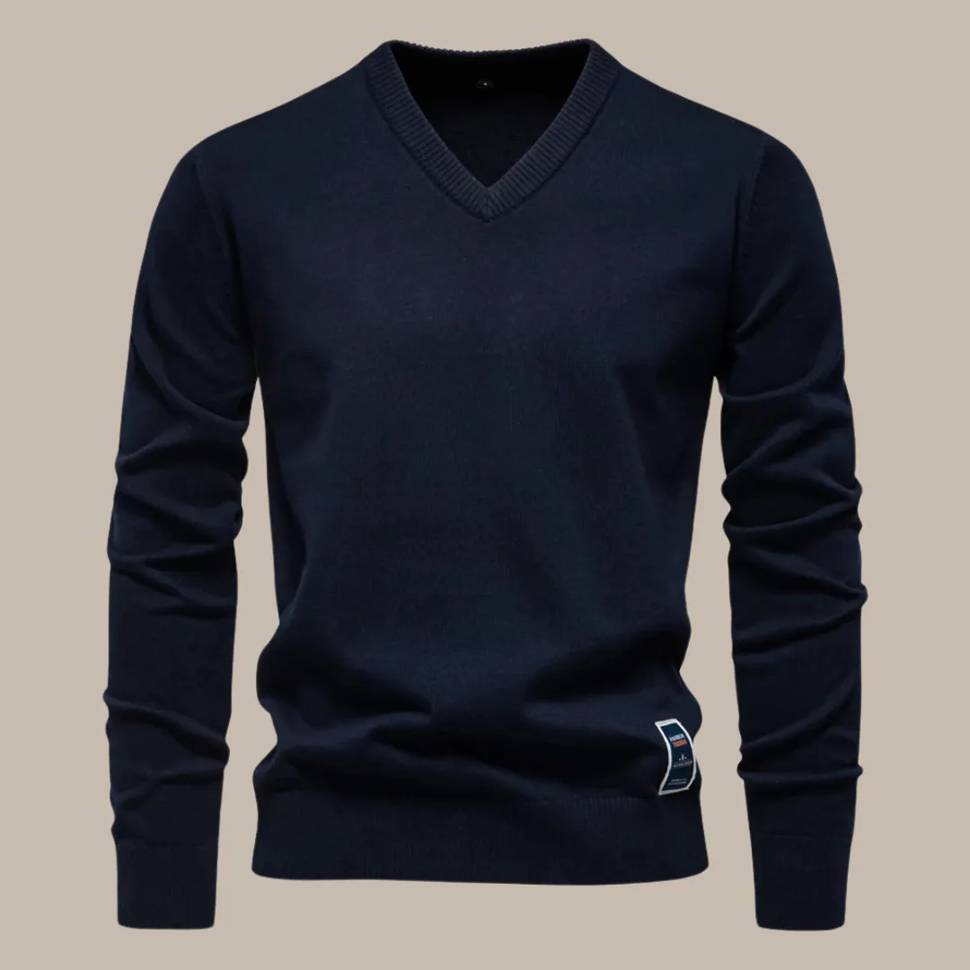 Solid Cotton Pullover Sweaters