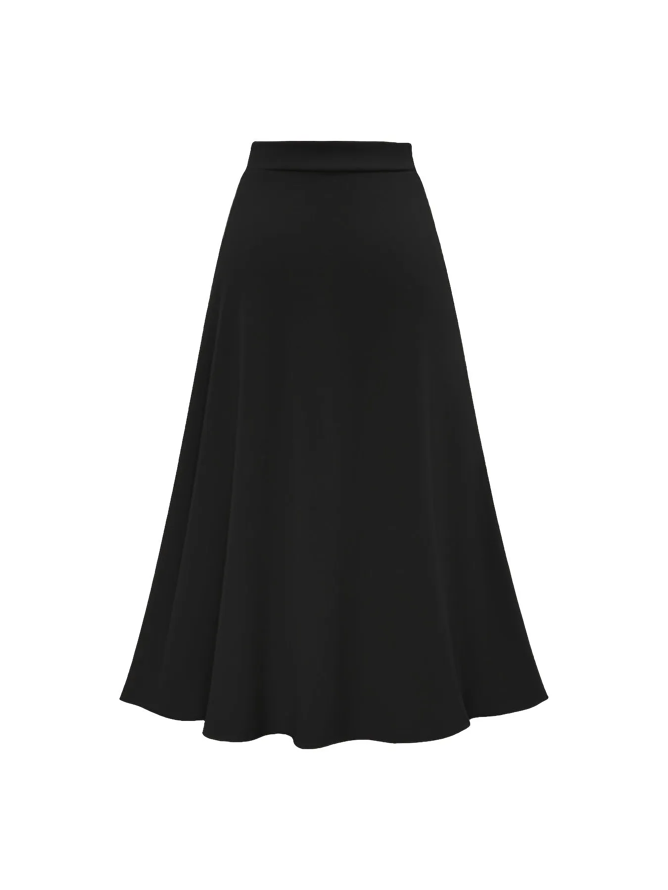 Solid Ruffle Hem Elegant High Waist Tied Midi Skirts