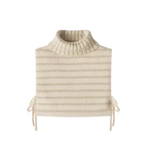 STRIPED TURTLENECK COLLAR-METALLIC STRIPED