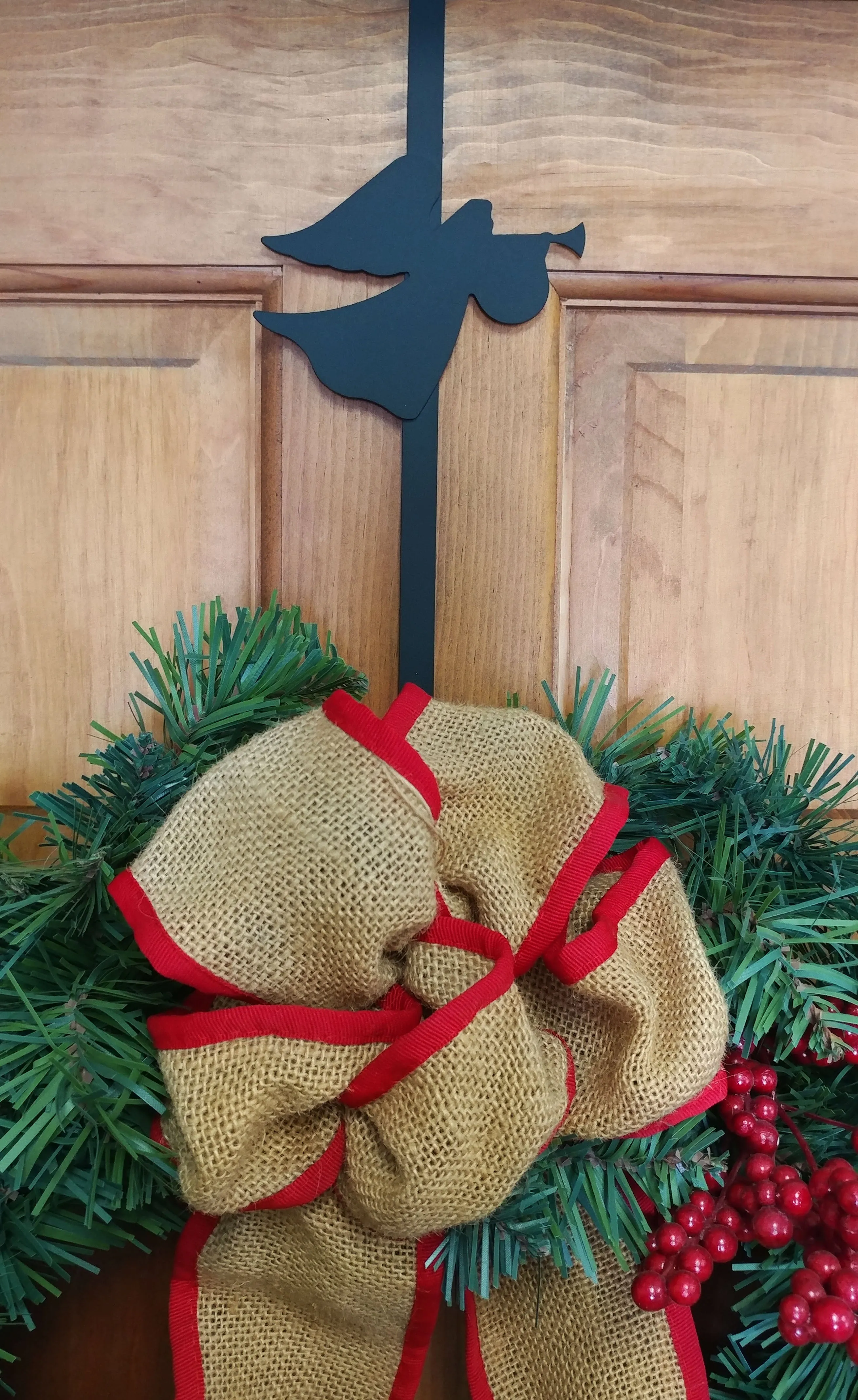 Stylish Silhouetted Wreath Holder - 13" Long, Fits Doors Up to 1 3/4" Thick, Multi-Purpose Decor