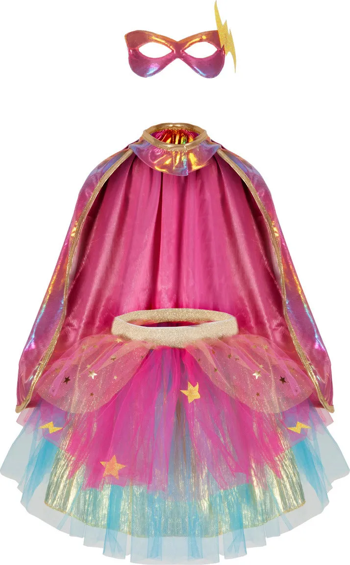 Super-Duper Tutu Cape & Mask in Pink & Gold