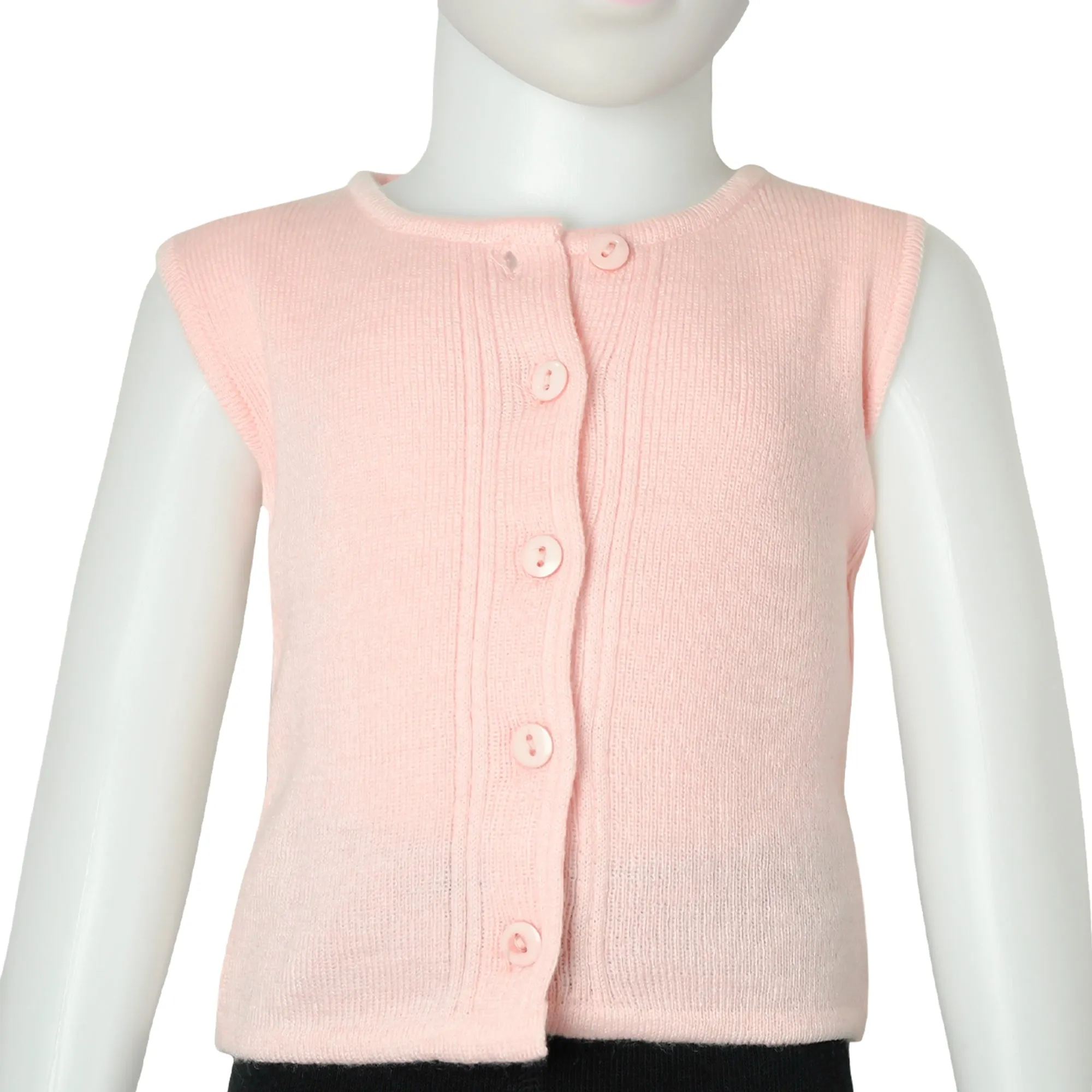 THE LITTLE LOOKERS Premium Quality Front Open Half Sweater/Inner/Bandi/Wollen Vest for New Born Babies/Infants Set of 2