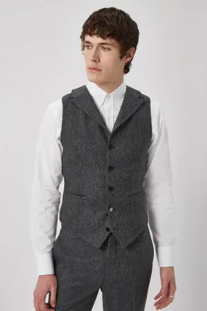 Uptown Slim Fit Grey Wool Waistcoat - ARCHIVE