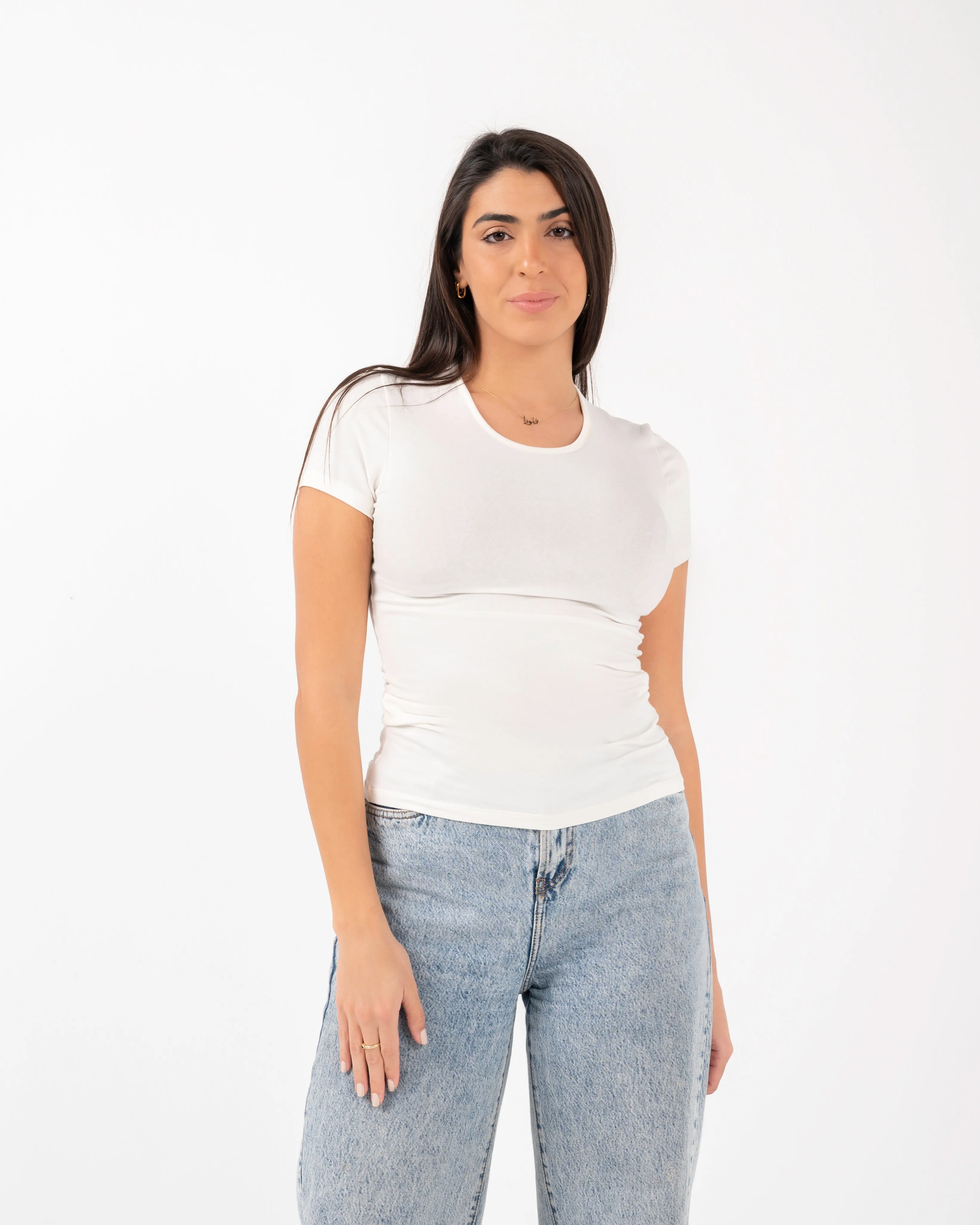 Women cotton short sleeve top