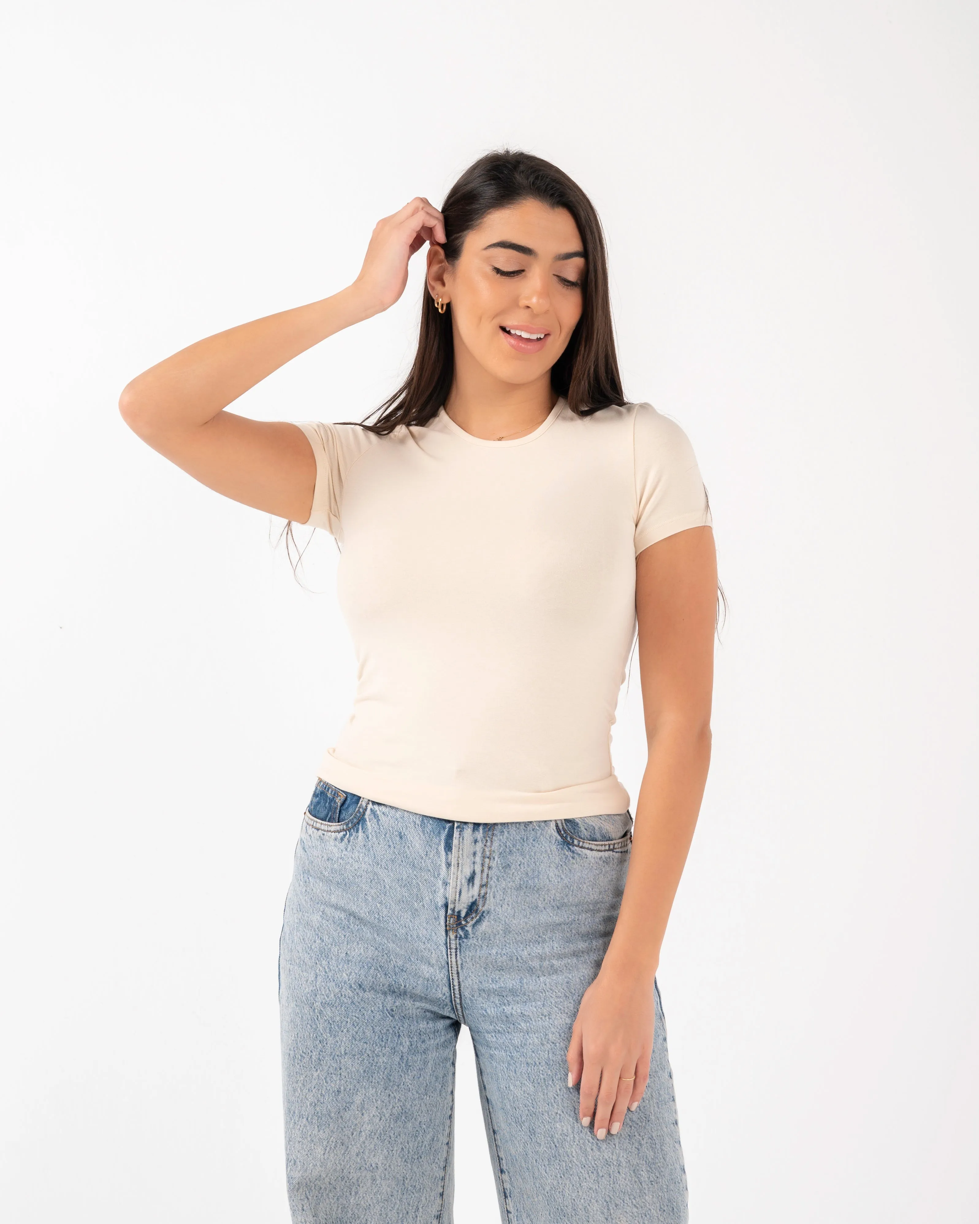 Women cotton short sleeve top