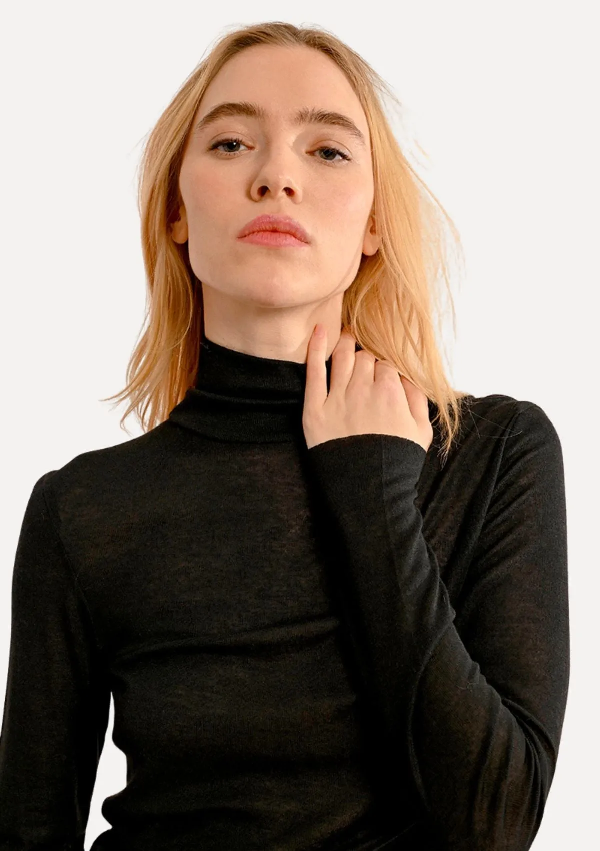 Zayla Knit Under Sweater Top - Black